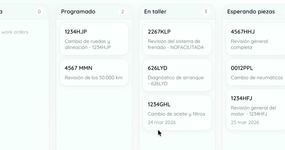 Tablero de órdenes de trabajo
